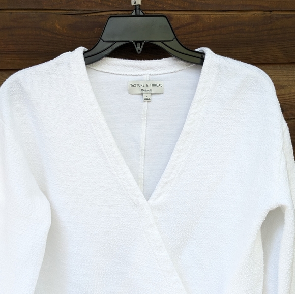 Texture & Thread Wrap Top, White Small - Picture 7 of 11